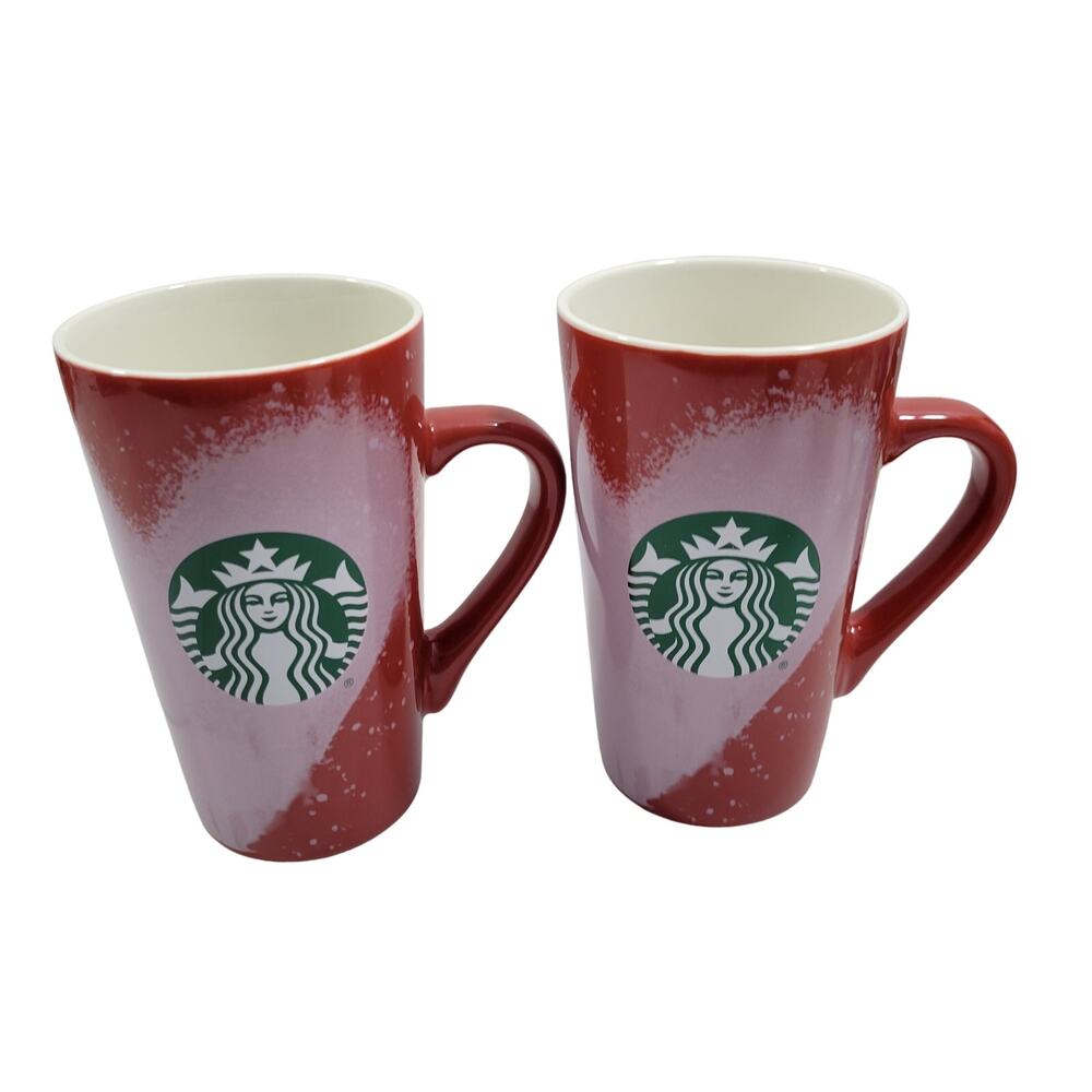 Star Bucks Red & Pink Heart 16oz 2021 Coffee Mugs 6124-M1 - Picture 3 of 3